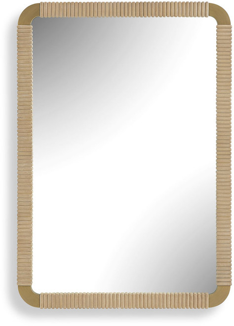 Uttermost UTT-08385 Heinrich Contemporary Natural / Antique Brass Wall Mirror 