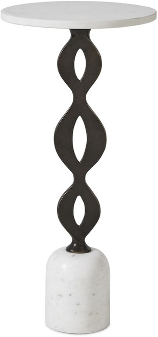 Uttermost UTT-51173 Ila Dark Bronze / White Marble Drink Table 