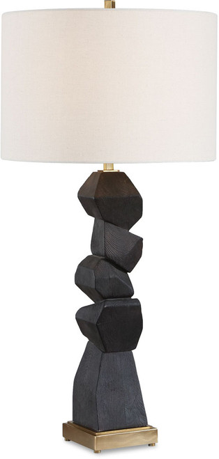 Uttermost UTT-30791 Demelo Modern Deep Walnut / Antique Brass Table Light 