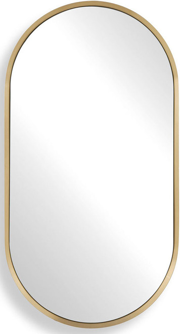 Uttermost UTT-08298 Torrado Modern Plated Antique Brass Oval Wall Mirror 