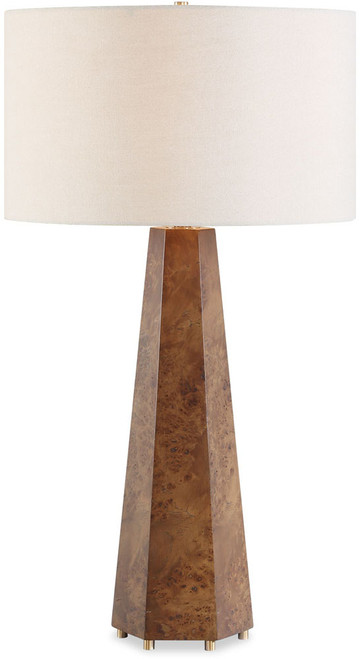 Uttermost UTT-30814-1 McCaffrey Contemporary Burl Wood / Antique Brass Table Lamp 
