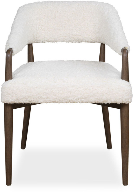 Uttermost UTT-53140 Austell Dark Walnut / Cream Shearling Dining Chair 