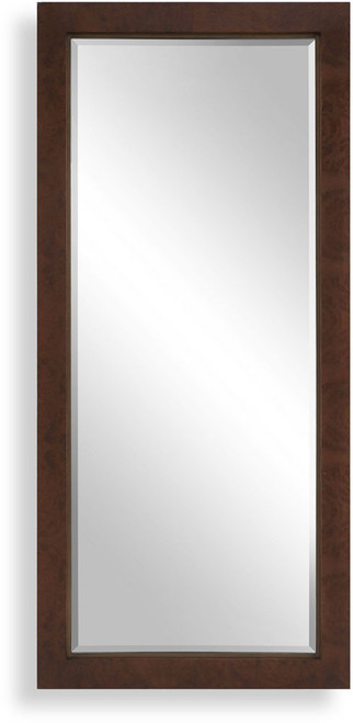 Uttermost UTT-08374 Durant Contemporary Burl Veneer / Antique Dark Bronze Tall Wall Mirror 