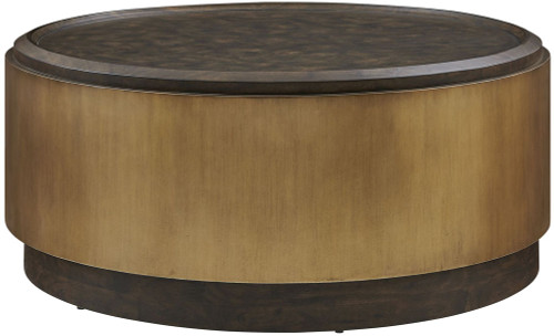 Uttermost UTT-51130 Parrish Mappa Burl / Antique Brass Coffee Table 