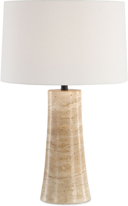 Uttermost UTT-30822 Delmani Contemporary Natural Travertine / Dark Bronze Indoor / Outdoor Lighting Table Lamp 