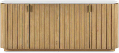 Uttermost UTT-51133 Arik Natural / White Marble / Antique Brass Cabinet 