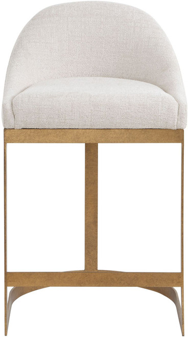 Uttermost UTT-53089 Ira Ivory Chenille / Antique Gold Leaf Counter Stool 