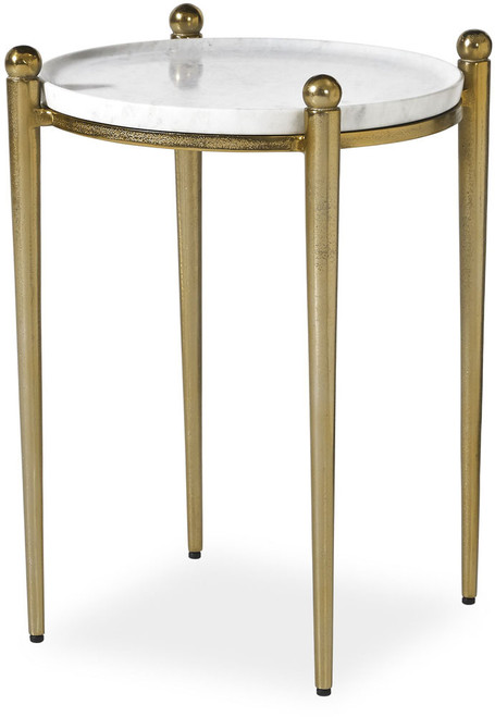 Uttermost UTT-51170 Nahunta Antique Brass / White Marble Accent Table 