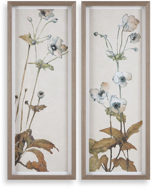 Uttermost UTT-32547 Garden Multi-frame / White Linen Study Framed Floral Wall Art (set of 2) 