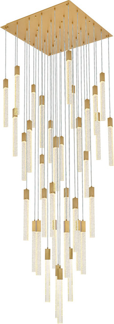Elegant Lighting 2066G42SG Weston Contemporary Satin Gold Multi Pendant Hanging Light 