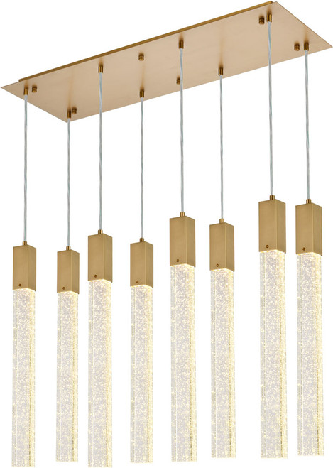 Elegant Lighting 2066D36SG Weston Contemporary Satin Gold Multi Pendant Lamp 
