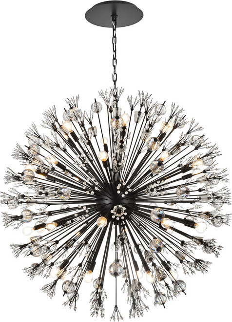 Elegant Lighting 2550D44BK Vera Modern Black 44" Pendant Lamp 