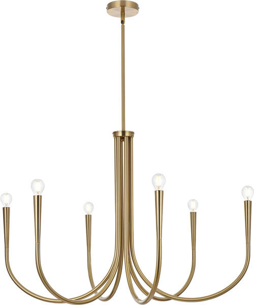 Elegant Lighting LD722D36SG Layne Contemporary Gold 36" Chandelier Light 