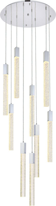 Elegant Lighting 2067D24C Weston Contemporary Chrome Multi Pendant Lighting Fixture 