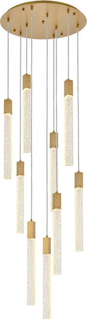 Elegant Lighting 2067D24SG Weston Modern Satin Gold Multi Hanging Light 