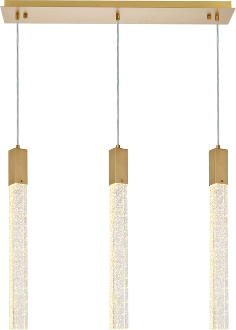Elegant Lighting 2066S32SG Weston Modern Satin Gold Multi Hanging Lamp 