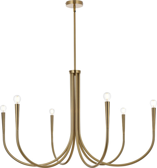 Elegant Lighting LD722D42SG Layne Contemporary Gold 42" Chandelier Lighting 