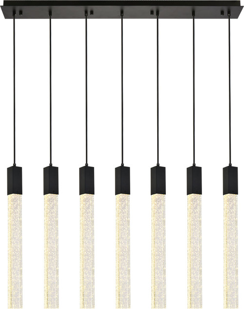 Elegant Lighting 2066S42BK Weston Contemporary Black Multi Pendant Lighting Fixture 