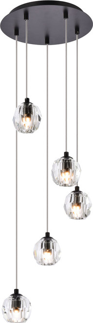 Elegant Lighting 3505G12BK Eren Contemporary Black LED Multi Drop Lighting Fixture 
