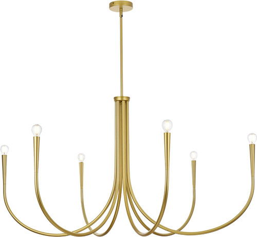 Elegant Lighting LD722D50BR Layne Modern Brass 50" Chandelier Light 
