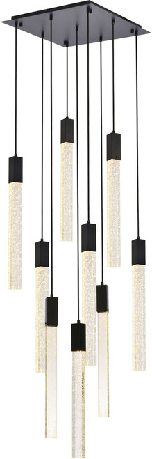 Elegant Lighting 2066D20BK Weston Contemporary Black Multi Drop Lighting 
