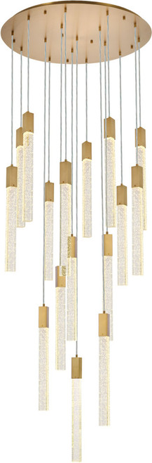 Elegant Lighting 2067G36SG Weston Contemporary Satin Gold Multi Ceiling Pendant Light 