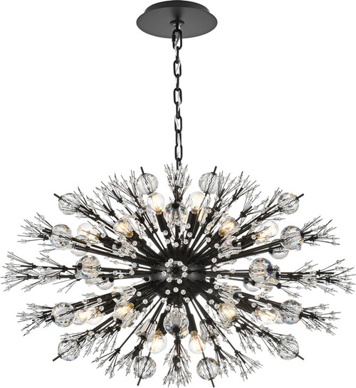 Elegant Lighting 2550D36BK Vera Contemporary Black Hanging Light 