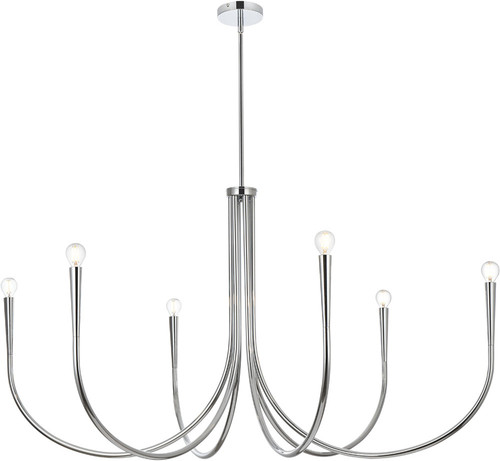 Elegant Lighting LD722D50C Layne Contemporary Chrome 50" Chandelier Light 