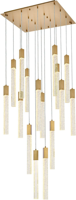 Elegant Lighting 2066G30SG Weston Modern Satin Gold Multi Ceiling Light Pendant 