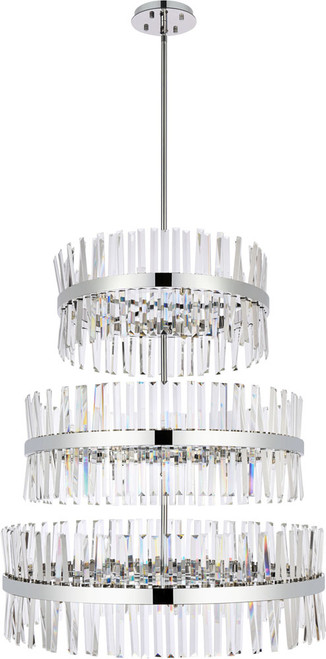 Elegant Lighting 6200G36L3C Serephina Modern Chrome Chandelier Lighting 