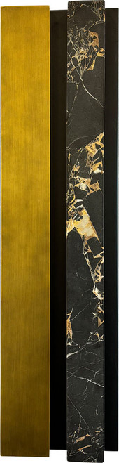 Alteck AW0171-5CCT-W-PAB Paris Contemporary Painted Antique Brass LED Outdoor Wall Sconce Light 