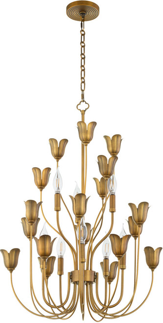 Quorum International 608-8-47 Lillet Modern Brushed Brass Mini Chandelier Light 