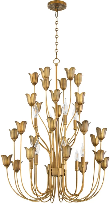 Quorum International 608-10-47 Lillet Contemporary Brushed Brass Lighting Chandelier 