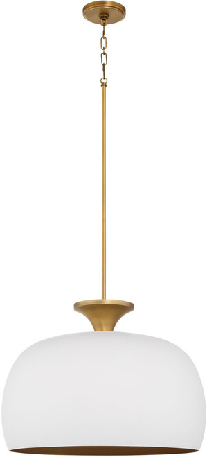 Quorum International 897-22-0847 Stupa Modern Studio White / Brushed Brass Hanging Light 