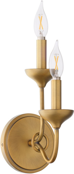 Quorum International 555-2-47 Livingston Contemporary Brushed Brass Sconce Lighting 