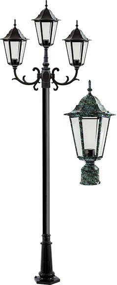 Dabmar GM1323S-VG-FR Verde Green Outdoor Post Lamp Top 