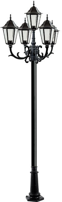 Dabmar GM1325S-L45-B-FR Black LED 45 Watt Outdoor Post Lighting 