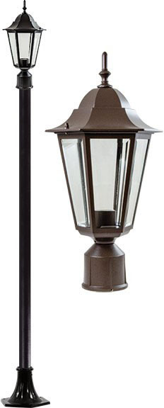 Dabmar GM1321S-L6-BZ Bronze LED 6 Watt Exterior Post Light 