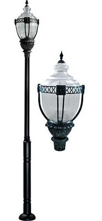 Dabmar GM6601-L80-VG Verde Green LED 80 Watt Exterior Post Light 