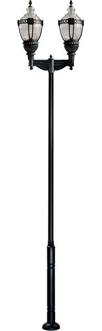 Dabmar GM6602-L240-41K-B Black LED 240 Watt Exterior Lamp Post Light Top 