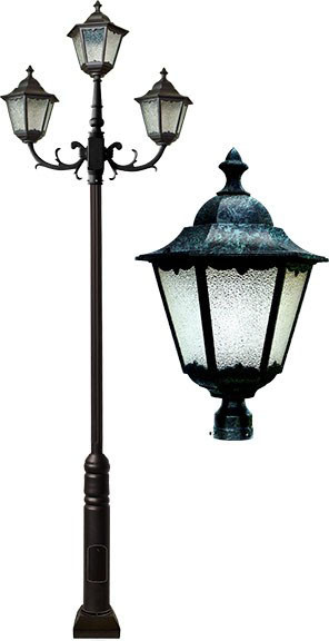 Dabmar GM8123-L60-VG Verde Green LED 60 Watt Outdoor Lamp Post Light Fixture 