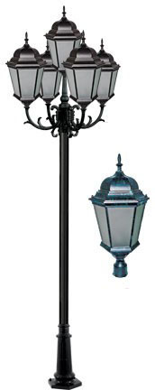 Dabmar GM2355-L100-VG-FR Verde Green LED 100 Watt Exterior Lamp Post Light 