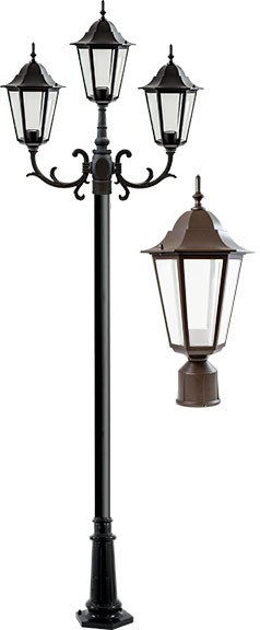 Dabmar GM1323S-L54-BZ Bronze LED 18 Watt Outdoor Post Lamp 