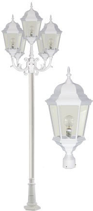 Dabmar GM2355-W White Outdoor Post Light Fixture Top 