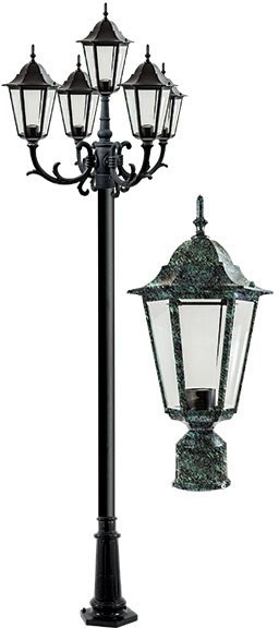 Dabmar GM1325S-L30-VG-FR Verde Green LED 30 Watt Exterior Post Lighting 