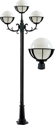 Dabmar GM2603-L27-B Black LED 27 Watt Exterior Pole Lighting Fixture 