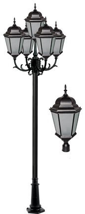 Dabmar GM2355-L150-B-FR Black LED 150 Watt Outdoor Post Lighting 