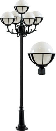 Dabmar GM2605-L30-B Black LED 30 Watt Outdoor Lamp Post Light 