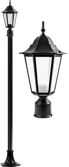Dabmar GM1321S-L18-B-FR Black LED 18 Watt Outdoor Lamp Post Light Fixture 