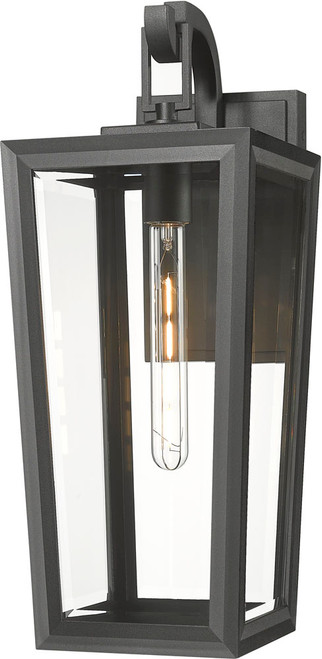 Innovations 9952-1W-BK-21-CL Madison Contemporary Matte Black 8" Outdoor Wall Lamp 